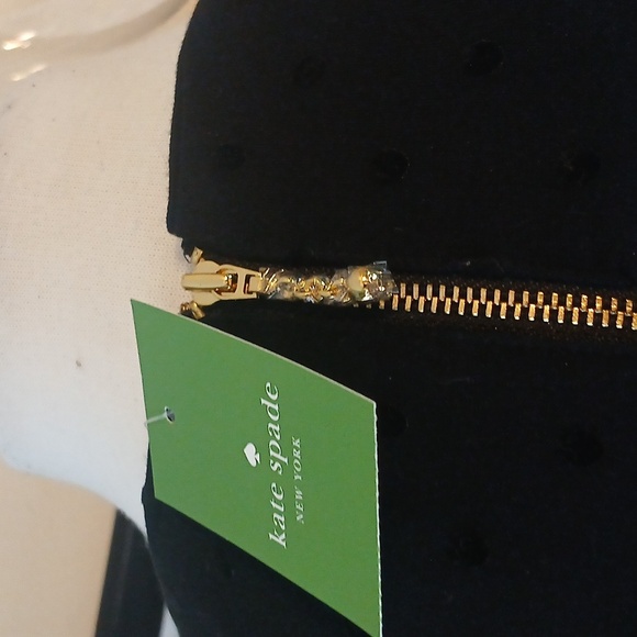 Kate Spade Black Embossed Textured Dot  Midi Dress Size Xs - Picture 5 of 10